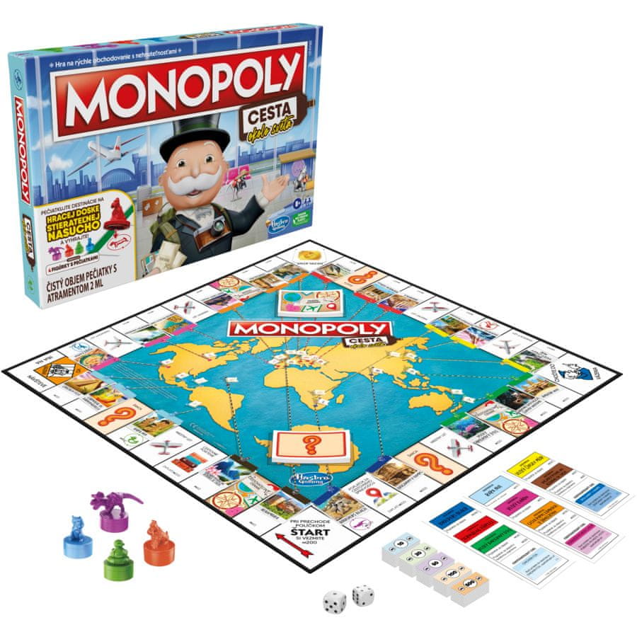HASBRO Monopoly Cesta Okolo Sveta Sk Verzia - zánovné